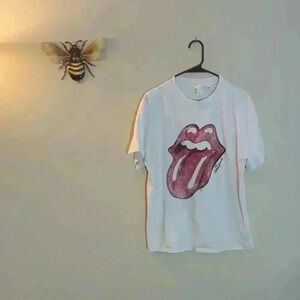 White Graphic Kids T-Shirt The Rolling Stones h&m, medium